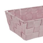 Casa si Gradina - Mobilier - Organizare si depozitare - Cutii depozitare - Cos depozitare, impletit roz, metal, dimensiuni 22 x 15.5 x 8cm - Infinity.ro