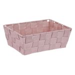 Casa si Gradina - Mobilier - Organizare si depozitare - Cutii depozitare - Cos depozitare, impletit roz, metal, dimensiuni 22 x 15.5 x 8cm - Infinity.ro