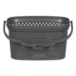 Market - Spalare si intretinere rufe - Uscatoare de rufe si accesorii - Cos plastic diamond, gri, capacitate 2.8l, 21.5 x 15 x 12.5 cm, suport carlige rufe - Infinity.ro