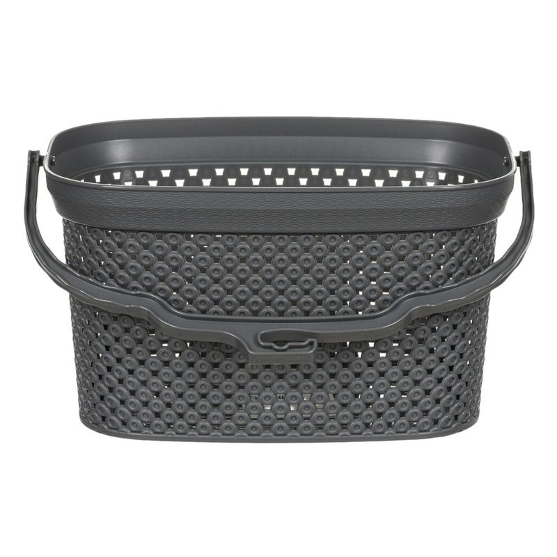 Market - Spalare si intretinere rufe - Uscatoare de rufe si accesorii - Cos plastic diamond, gri, capacitate 2.8l, 21.5 x 15 x 12.5 cm, suport carlige rufe - Infinity.ro
