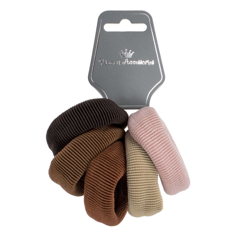 Fashion, accesorii si bijuterii - Femei - Accesorii femei - Accesorii pentru par femei - Set elastice par multicolor, 5 bucati, frotte groase - Infinity.ro