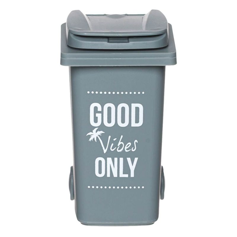 Casa si Gradina - Mobilier - Organizare si depozitare - Cosuri de gunoi - Cos de gunoi plastic, good vibes, capacitate 0.48l, gri - Infinity.ro