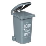 Casa si Gradina - Mobilier - Organizare si depozitare - Cosuri de gunoi - Cos de gunoi plastic, good vibes, capacitate 0.48l, gri - Infinity.ro