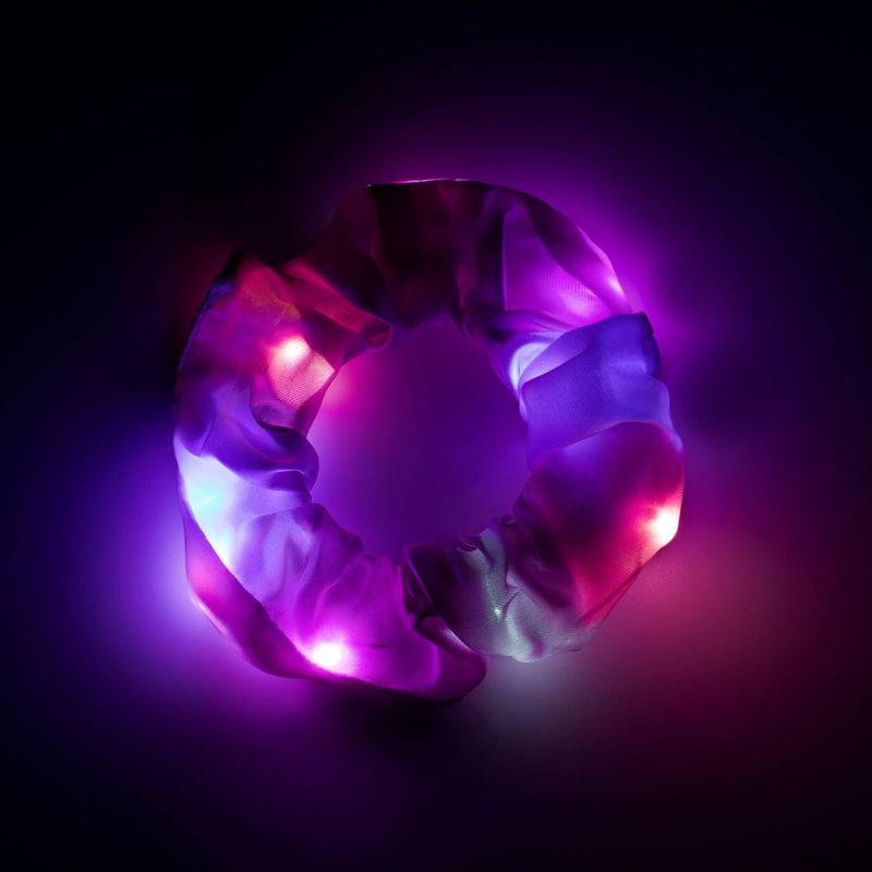 Fashion, accesorii si bijuterii - Femei - Accesorii femei - Accesorii pentru par femei - Elastice par led, multicolor, saten, set 2 bucati - Infinity.ro