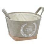 Casa si Gradina - Sanitare - Suporturi si accesorii baie - Accesorii baie - Cos pentru rufe, model "sweet home", poliester, culoare bej, dimensiuni 30x 20 cm, cu manere - Infinity.ro