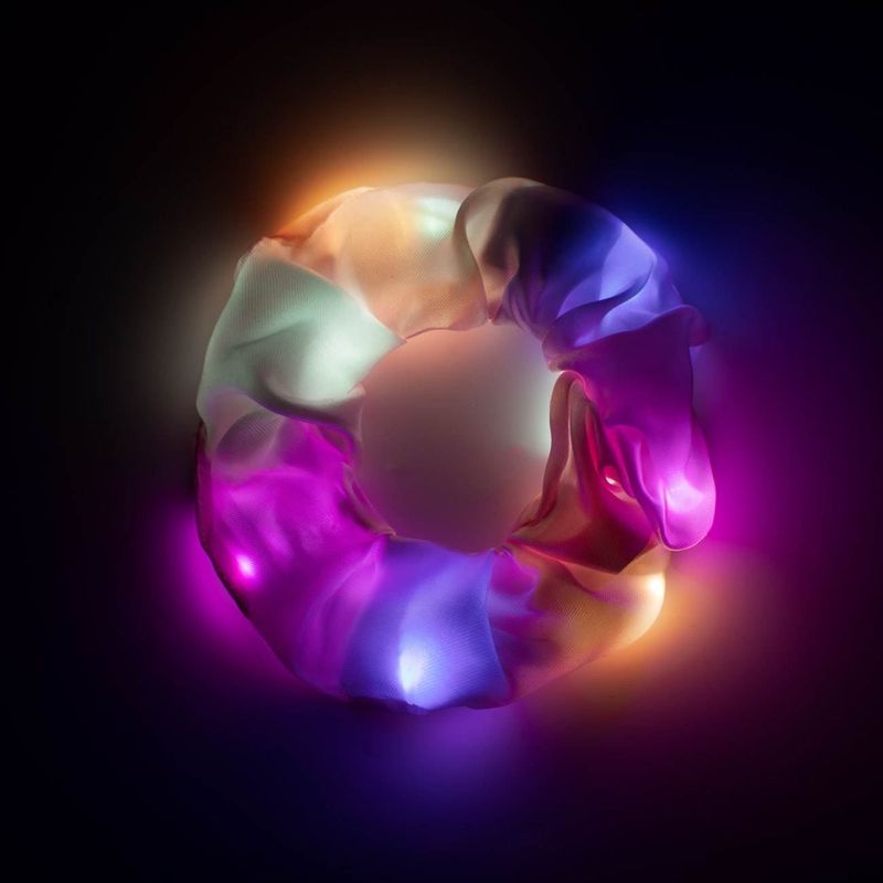 Fashion, accesorii si bijuterii - Femei - Accesorii femei - Accesorii pentru par femei - Elastice par led, multicolor, saten, set 2 bucati - Infinity.ro