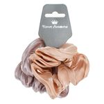 Fashion, accesorii si bijuterii - Femei - Accesorii femei - Accesorii pentru par femei - Elastice par satinate, set 2 bucati, culoare taupe si somon - Infinity.ro