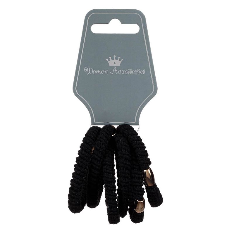 Fashion, accesorii si bijuterii - Femei - Accesorii femei - Accesorii pentru par femei - Elastice par femei, frotte, inchidere metalica, negru, set 6 bucati - Infinity.ro