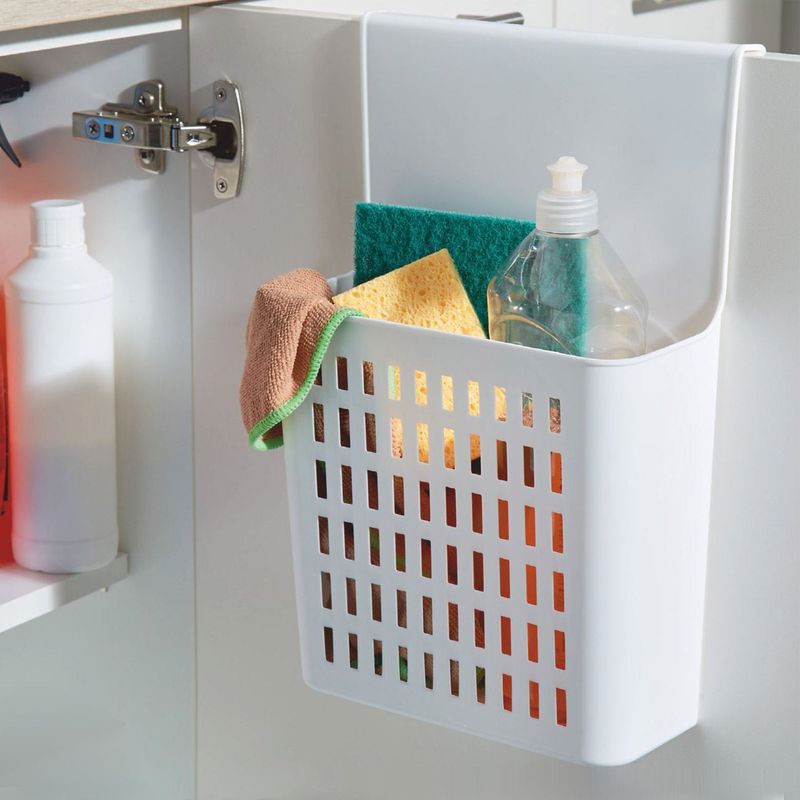 Casa si Gradina - Mobilier - Organizare si depozitare - Cutii depozitare - Cos depozitare dulap suspendat, model plastic, culoare alba, dimensiuni 24 x 12.5 x 35.5cm - Infinity.ro