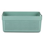 Casa si Gradina - Mobilier - Organizare si depozitare - Cutii depozitare - Cos depozitare plastic, verde menta, capacitate 10l, perforat cu manere - Infinity.ro