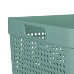 Casa si Gradina - Mobilier - Organizare si depozitare - Cutii depozitare - Cos depozitare plastic, verde menta, capacitate 10l, perforat cu manere - Infinity.ro