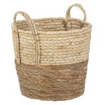 Casa si Gradina - Mobilier - Organizare si depozitare - Cutii depozitare - Cos depozitare, natur, 28 x 23cm, bej maro, fibra de porumb, cu maner - Infinity.ro