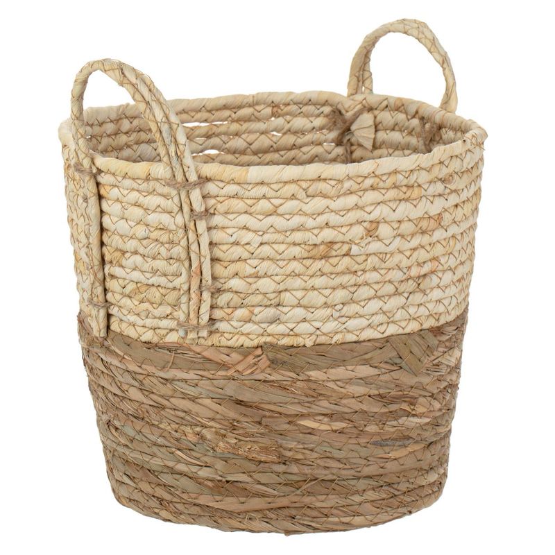 Casa si Gradina - Mobilier - Organizare si depozitare - Cutii depozitare - Cos depozitare, natur, 28 x 23cm, bej maro, fibra de porumb, cu maner - Infinity.ro