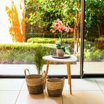Casa si Gradina - Mobilier - Organizare si depozitare - Cutii depozitare - Cos depozitare, natur, 28 x 23cm, bej maro, fibra de porumb, cu maner - Infinity.ro