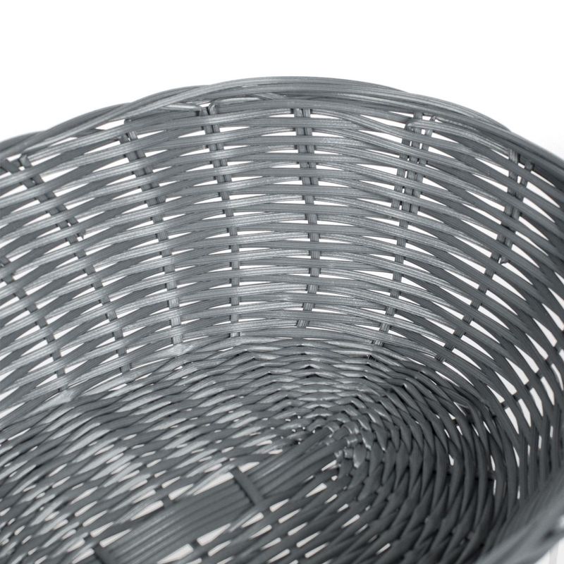 Casa si Gradina - Bucatarie si vesela - Ustensile bucatarie - Cosuri servire - Cos decorativ gri, oval, impletit, 27 x 20x 8 cm - Infinity.ro