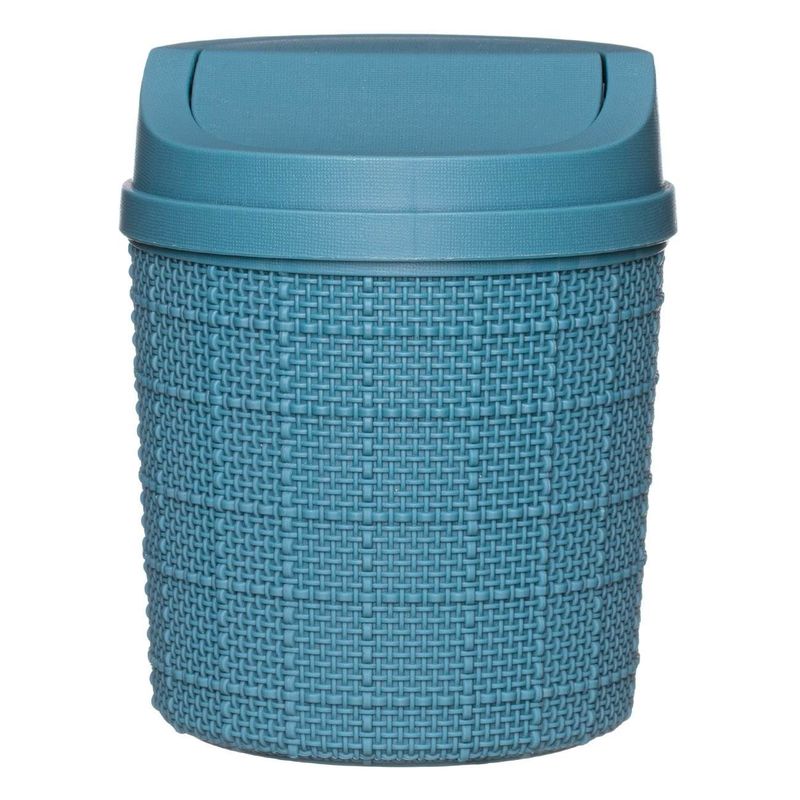 Casa si Gradina - Mobilier - Organizare si depozitare - Cosuri de gunoi - Cos de gunoi birou, impletit, plastic, culoare bleu, capacitate 1.4l - Infinity.ro