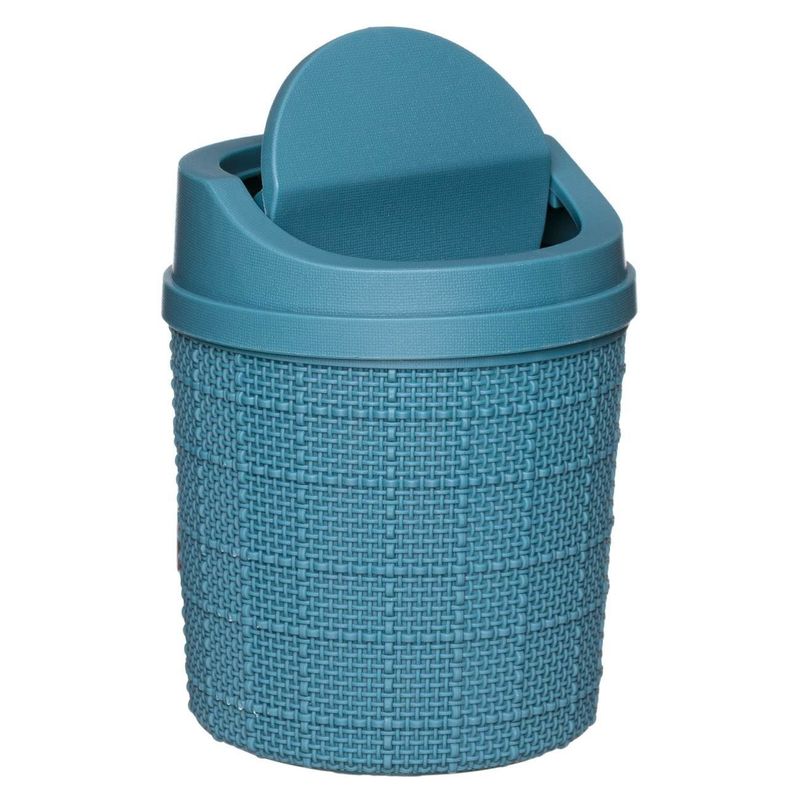 Casa si Gradina - Mobilier - Organizare si depozitare - Cosuri de gunoi - Cos de gunoi birou, impletit, plastic, culoare bleu, capacitate 1.4l - Infinity.ro