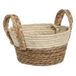 Casa si Gradina - Mobilier - Organizare si depozitare - Cutii depozitare - Cos depozitare, 22 x 12cm, fibre porumb, culoare maro si bej, cu manere - Infinity.ro