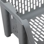 Casa si Gradina - Mobilier - Organizare si depozitare - Cutii depozitare - Cos stivuibil, plastic, perforat, gri, 49 x 36 x 25 cm - Infinity.ro