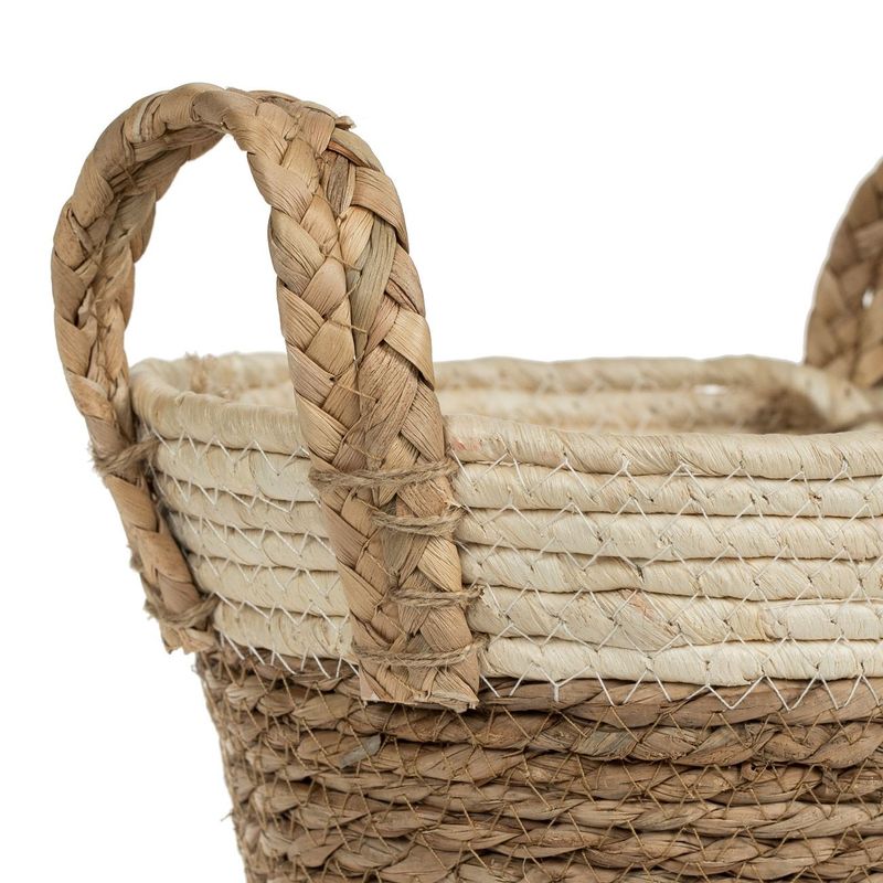 Casa si Gradina - Mobilier - Organizare si depozitare - Cutii depozitare - Cos depozitare, 22 x 12cm, fibre porumb, culoare maro si bej, cu manere - Infinity.ro