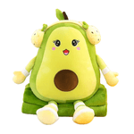 Jucarii, Copii si Bebe - Jucarii si jocuri - Jucarii de plus - Jucarie de plus multifunctionala, 25x30x30cm, cu Paturica pufoasa, dimensiuni 180x100cm, Avocado, Culoare VerdeABYZ™ - Infinity.ro