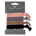 Fashion, accesorii si bijuterii - Femei - Accesorii femei - Accesorii pentru par femei - Set elastice de par, femei, velvet, multicolor, 4 bucati - Infinity.ro