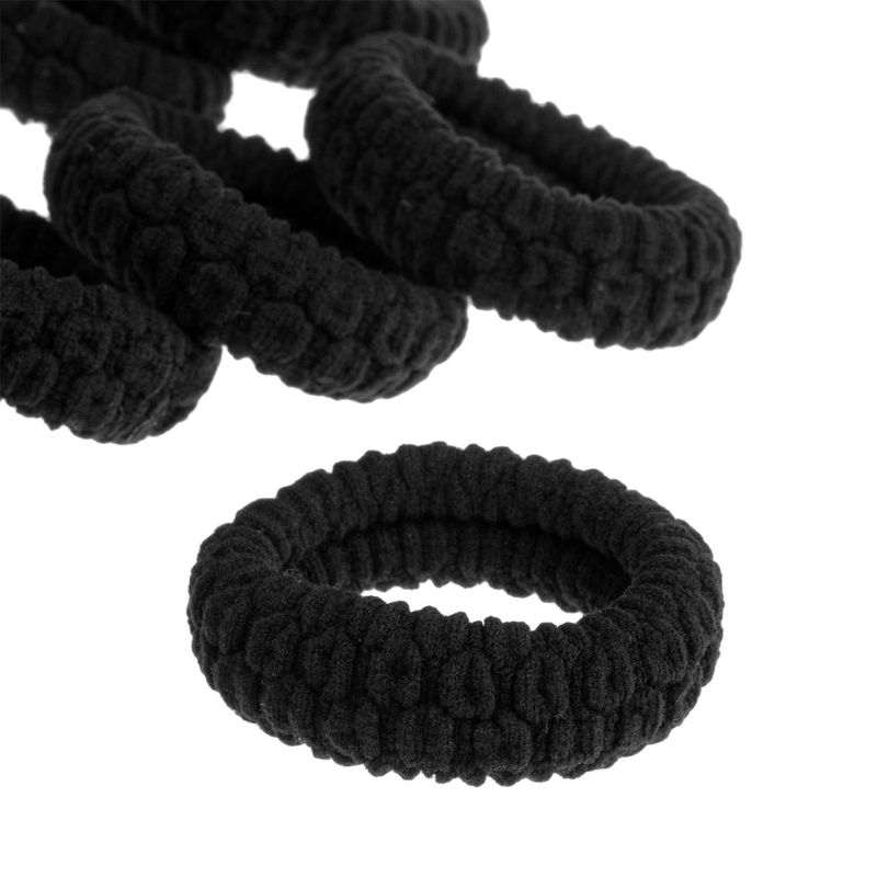 Fashion, accesorii si bijuterii - Femei - Accesorii femei - Accesorii pentru par femei - Elastice de par femei, set 8 bucati, frotte negre, late, reliefate - Infinity.ro