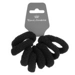 Fashion, accesorii si bijuterii - Femei - Accesorii femei - Accesorii pentru par femei - Elastice de par femei, set 8 bucati, frotte negre, late, reliefate - Infinity.ro