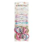 Fashion, accesorii si bijuterii - Femei - Accesorii femei - Accesorii pentru par femei - Set accesorii par, 60 bucati, clame metalice si elastice, multicolor, glitter colorat - Infinity.ro