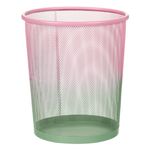 Casa si Gradina - Mobilier - Organizare si depozitare - Cosuri de gunoi - Cos de gunoi metalic, 8.5 l, culoare roz verde ombre, diametru 23 cm x inaltime 27 cm - Infinity.ro