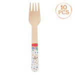 Casa si Gradina - Decoratiuni - Decoratiuni petrecere - Accesorii pentru petrecere - Furculite petrecere, model unicorn, 16 cm, set 10 bucati, multicolor, lemn eco-friendly - Infinity.ro