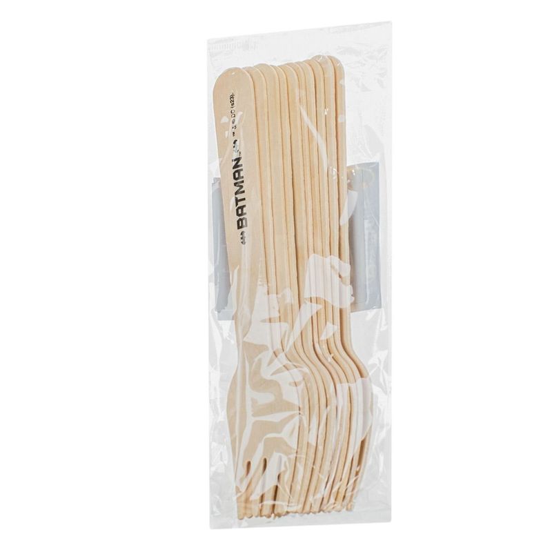 Casa si Gradina - Decoratiuni - Decoratiuni petrecere - Accesorii pentru petrecere - Furculite lemn petrecere, batman, natural, set 12 bucati, lungime 16cm - Infinity.ro