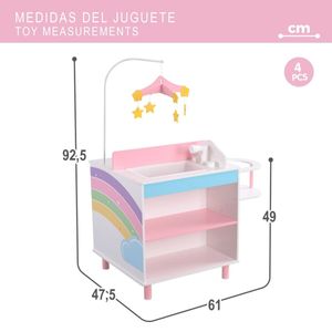 Masa de Schimbat Hainele Papusilor Teamson 4 Piese 61 x 92,5 x 47,5 cm