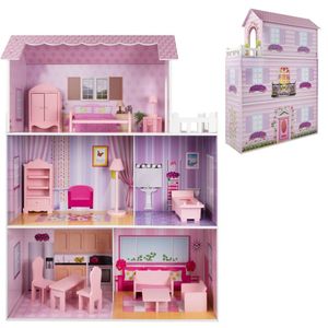 Casa de papusi Play & Learn 14 Piese 80 x 112 x 31 cm