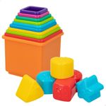 Jucarii, Copii si Bebe - Jucarii si jocuri - Jucarii bebelusi - Jucarii de sortat - Blocuri Stivuibile PlayGo 16 Piese 4 Unitati 10,5 x 9 x 10,5 cm - Infinity.ro