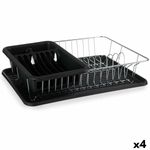 Casa si Gradina - Bucatarie si vesela - Organizare si depozitare bucatarie - Scurgator vase - Scurgator de Vase pentru Chiuveta Negru Metal Plastic 43,5 x 11 x 33,5 cm (4 Unitati) - Infinity.ro