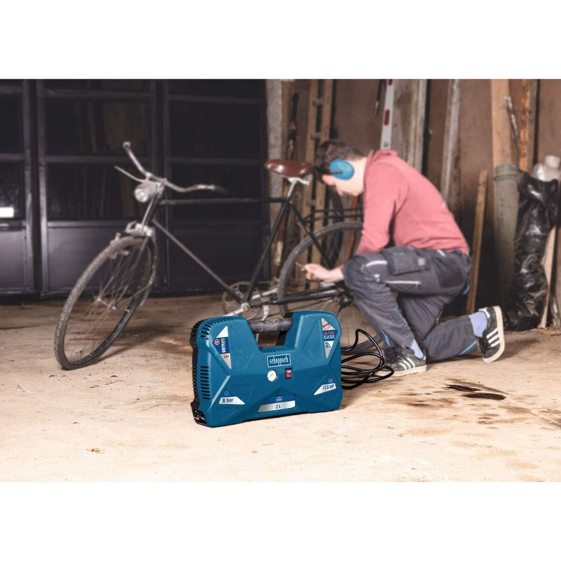 Auto si Moto - Reparatii si depanare - Compresoare auto - Compresor de aer Scheppach Air Case 1100 W 2 L 230 V 8 bar - Infinity.ro