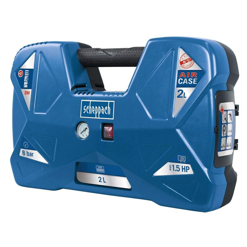 Auto si Moto - Reparatii si depanare - Compresoare auto - Compresor de aer Scheppach Air Case 1100 W 2 L 230 V 8 bar - Infinity.ro
