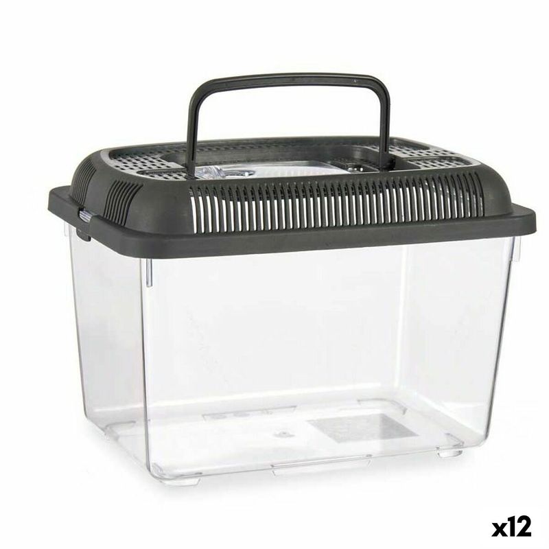 Petshop - Accesorii petshop - Acvaristica si teraristica - Acvarii si terarii - Acvariu Cu maner Среда Antracit Plastic 3 L 17 x 16 x 24 cm (12 Unitati) - Infinity.ro