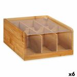 Casa si Gradina - Bucatarie si vesela - Organizare si depozitare bucatarie - Cutii alimentare - Cutie pentru infuzii Maro Bambus 22 x 10 x 20,5 cm Ceai (6 Unitati) - Infinity.ro