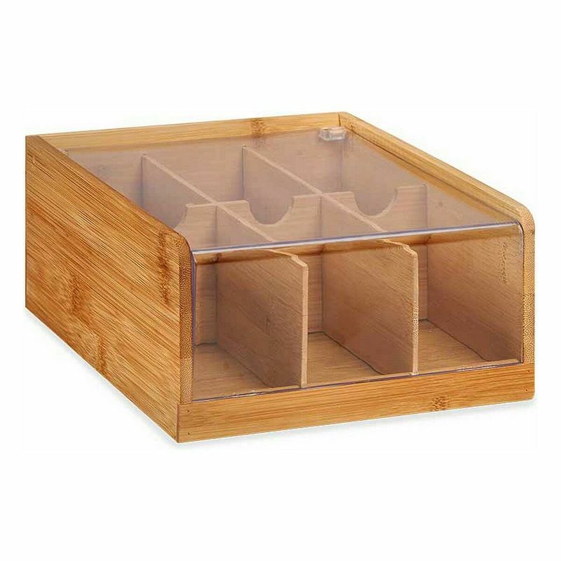 Casa si Gradina - Bucatarie si vesela - Organizare si depozitare bucatarie - Cutii alimentare - Cutie pentru infuzii Maro Bambus 22 x 10 x 20,5 cm Ceai (6 Unitati) - Infinity.ro