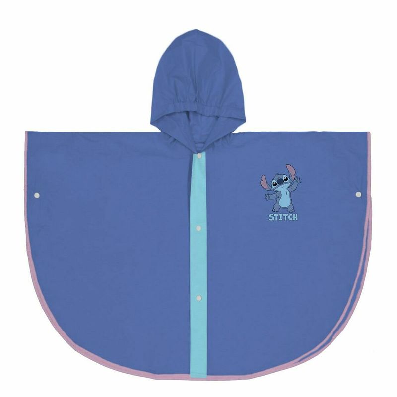 Fashion, accesorii si bijuterii - Copii - Imbracaminte copii - Jachete si geci copii - Poncho Impermeabil cu Gluga Stitch Albastru,  5-6 Ani - Infinity.ro