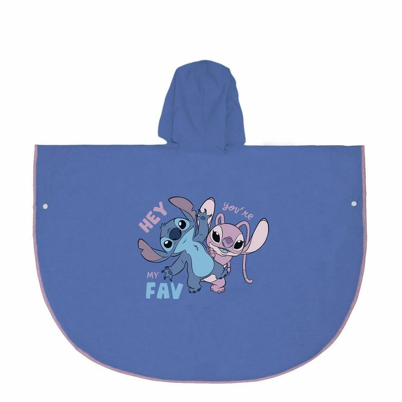 Fashion, accesorii si bijuterii - Copii - Imbracaminte copii - Jachete si geci copii - Poncho Impermeabil cu Gluga Stitch Albastru,  5-6 Ani - Infinity.ro