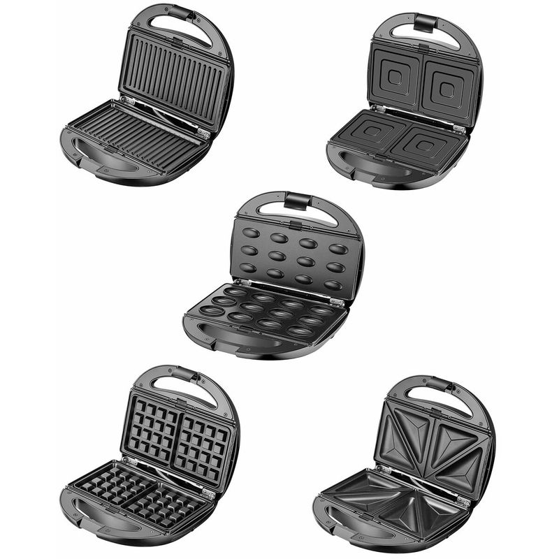 Electronice si Electrocasnice - Electrocasnice bucatarie - Preparare paine - Sandwich-maker - Sandwich-maker multifunctional 5 in 1 Camry CR 3042, 1200 W - Infinity.ro