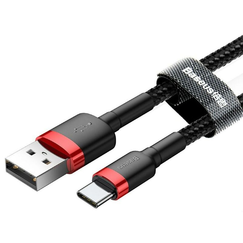 Laptop, Telefoane si Tablete - Telefoane mobile si accesorii - Accesorii Telefoane - Cabluri si adaptoare telefoane - Cablu USB A la USB C Baseus Cafule Negru 2 m - Infinity.ro