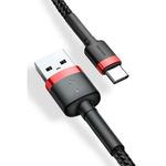 Laptop, Telefoane si Tablete - Telefoane mobile si accesorii - Accesorii Telefoane - Cabluri si adaptoare telefoane - Cablu USB A la USB C Baseus Cafule Negru 2 m - Infinity.ro