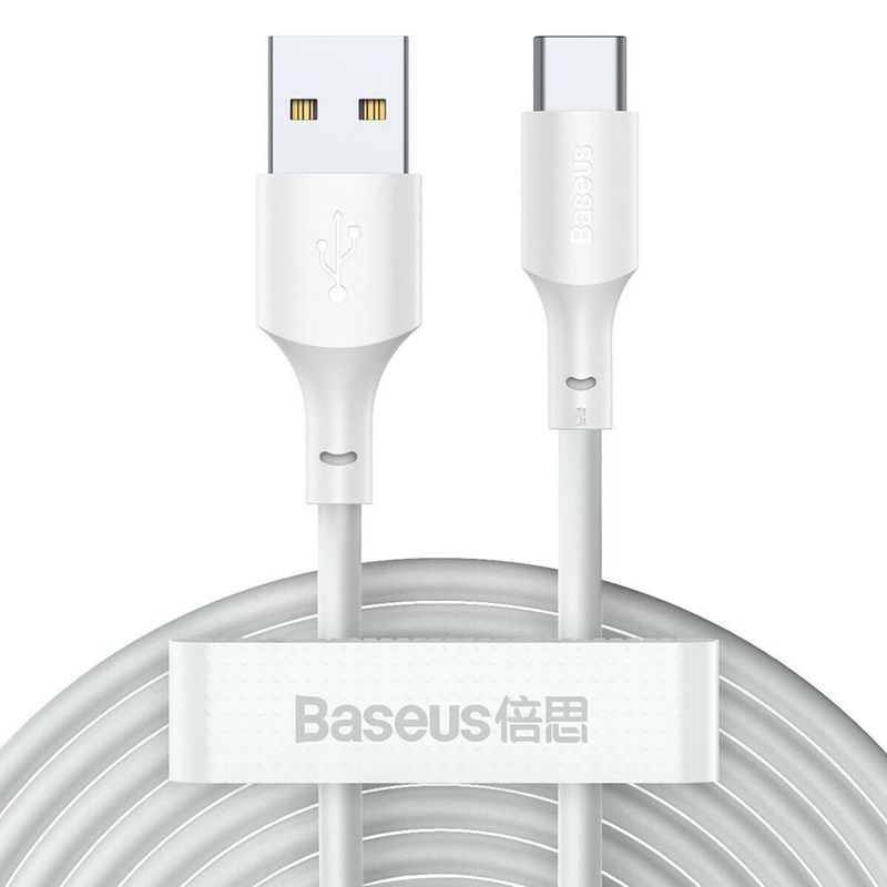 Laptop, Telefoane si Tablete - Telefoane mobile si accesorii - Accesorii Telefoane - Cabluri si adaptoare telefoane - Cablu USB A la USB C Baseus TZCATZJ-02 Alb 1,5 m (2 Unitati) - Infinity.ro