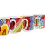 Casa si Gradina - Bucatarie si vesela - Cani si pahare - Pahare - Set de Cani de Cafea DKD Home Decor Multicolor Coral Bambus Dolomite Modern 180 ml - Infinity.ro