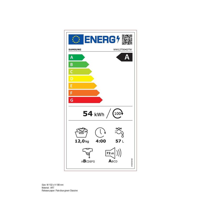 Electronice si Electrocasnice - Masini si uscatoare de rufe - Masini de spalat rufe - Masini de spalat rufe frontale - Masina de spalat Samsung WW12T504DTW 60 cm 1400 rpm 12 kg - Infinity.ro