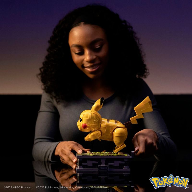Jucarii, Copii si Bebe - Jucarii si jocuri - Seturi de constructie si cuburi - Seturi de constructie - Kit de constructie Pokémon Mega Construx - Motion Pikachu 1095 Piese - Infinity.ro